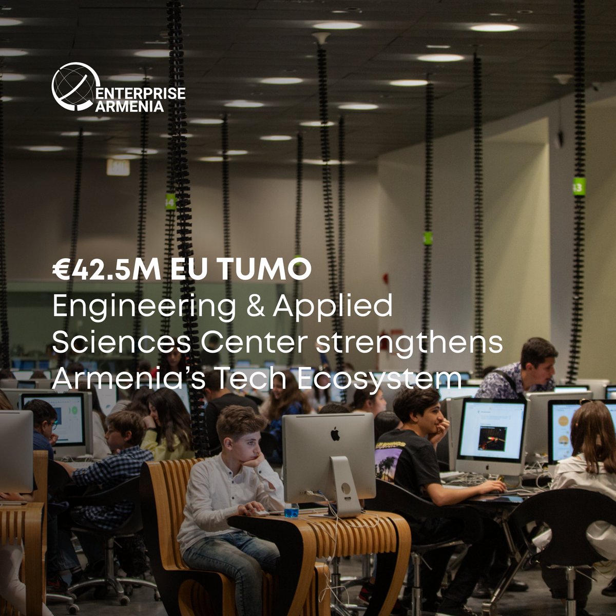 ea_armenia's tweet photo. 🚀 The €42.5M EU #TUMO Convergence Center in #Yerevan will unite TUMO Labs, research labs &amp; business spaces in 18,000 m² of #STEM innovation. 
🌐 It bridges education, industry &amp; research, creating talent pipelines &amp; boosting Armenia’s tech competitiveness.  
@tumocenter https://t.co/sDp2iLpNZ3