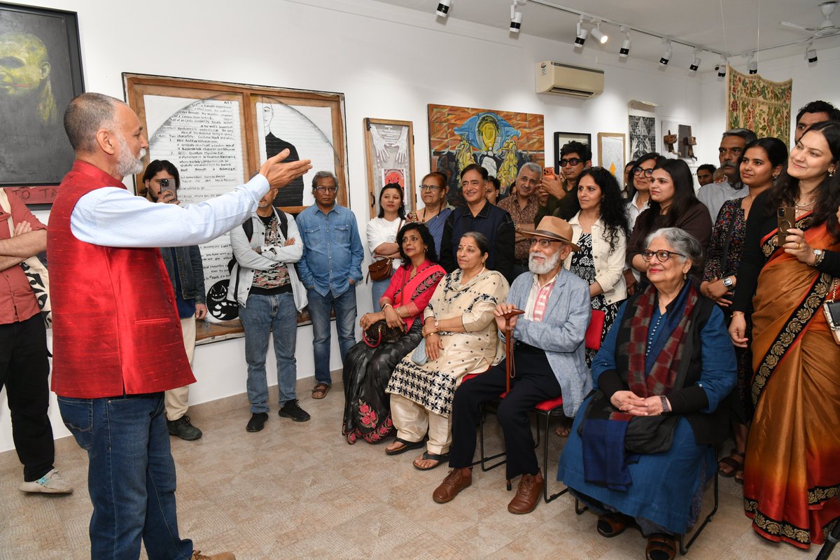 GalleryONKAF's tweet photo. What a wonderful opening night at the gallery! We had the pleasure of unveiling a compelling exhibition, “i belong to the missing side” by Inder Salim in the presence of eminent artist Ranbir Kaleka and renowned art critic and historian Geeta Kapuron Saturday, 28th Feb, 2026. https://t.co/EXuPSS2uN9