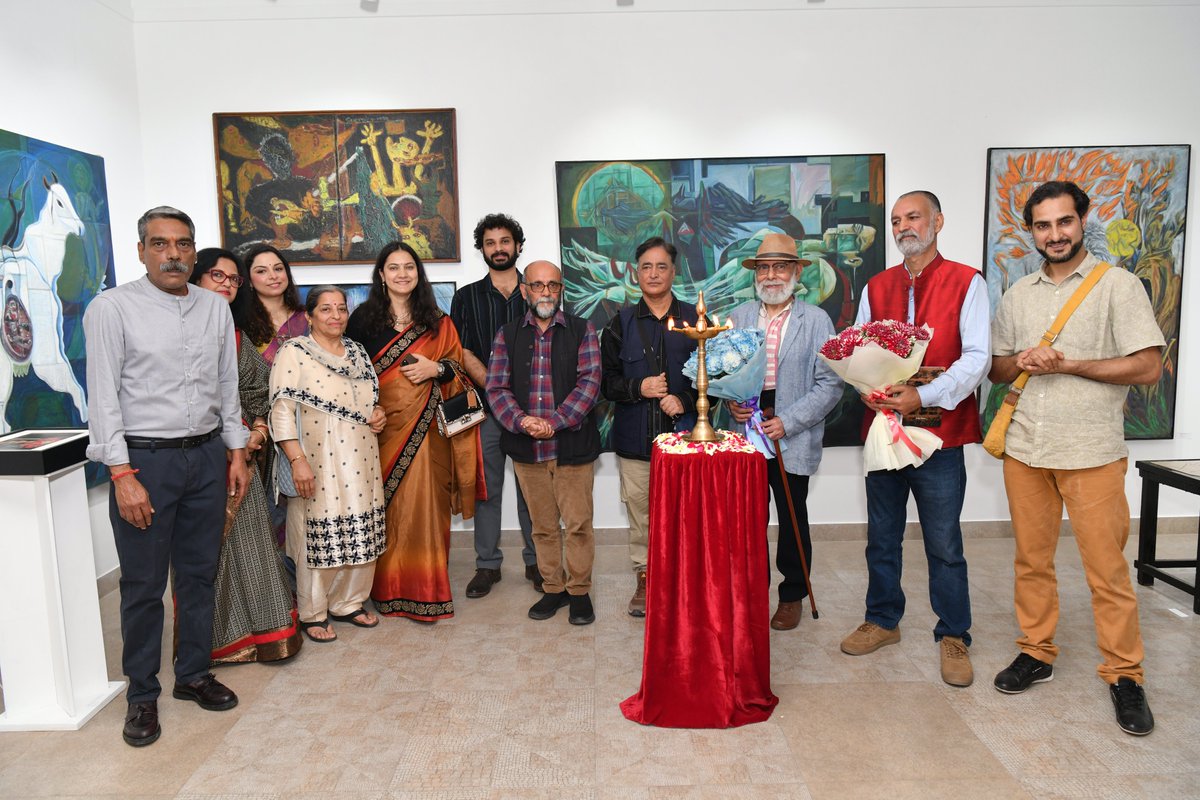 GalleryONKAF's tweet photo. What a wonderful opening night at the gallery! We had the pleasure of unveiling a compelling exhibition, “i belong to the missing side” by Inder Salim in the presence of eminent artist Ranbir Kaleka and renowned art critic and historian Geeta Kapuron Saturday, 28th Feb, 2026. https://t.co/EXuPSS2uN9