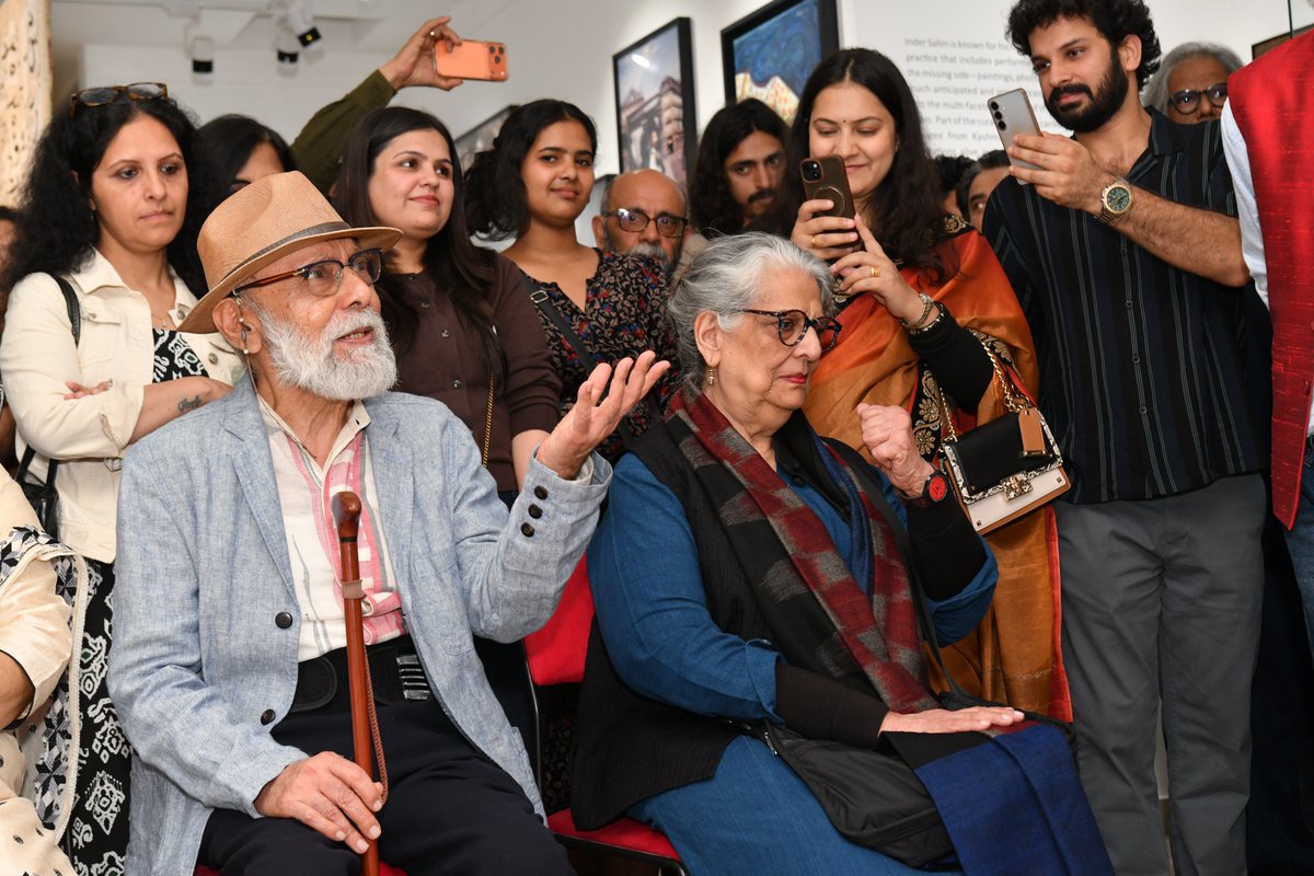 GalleryONKAF's tweet photo. What a wonderful opening night at the gallery! We had the pleasure of unveiling a compelling exhibition, “i belong to the missing side” by Inder Salim in the presence of eminent artist Ranbir Kaleka and renowned art critic and historian Geeta Kapuron Saturday, 28th Feb, 2026. https://t.co/EXuPSS2uN9