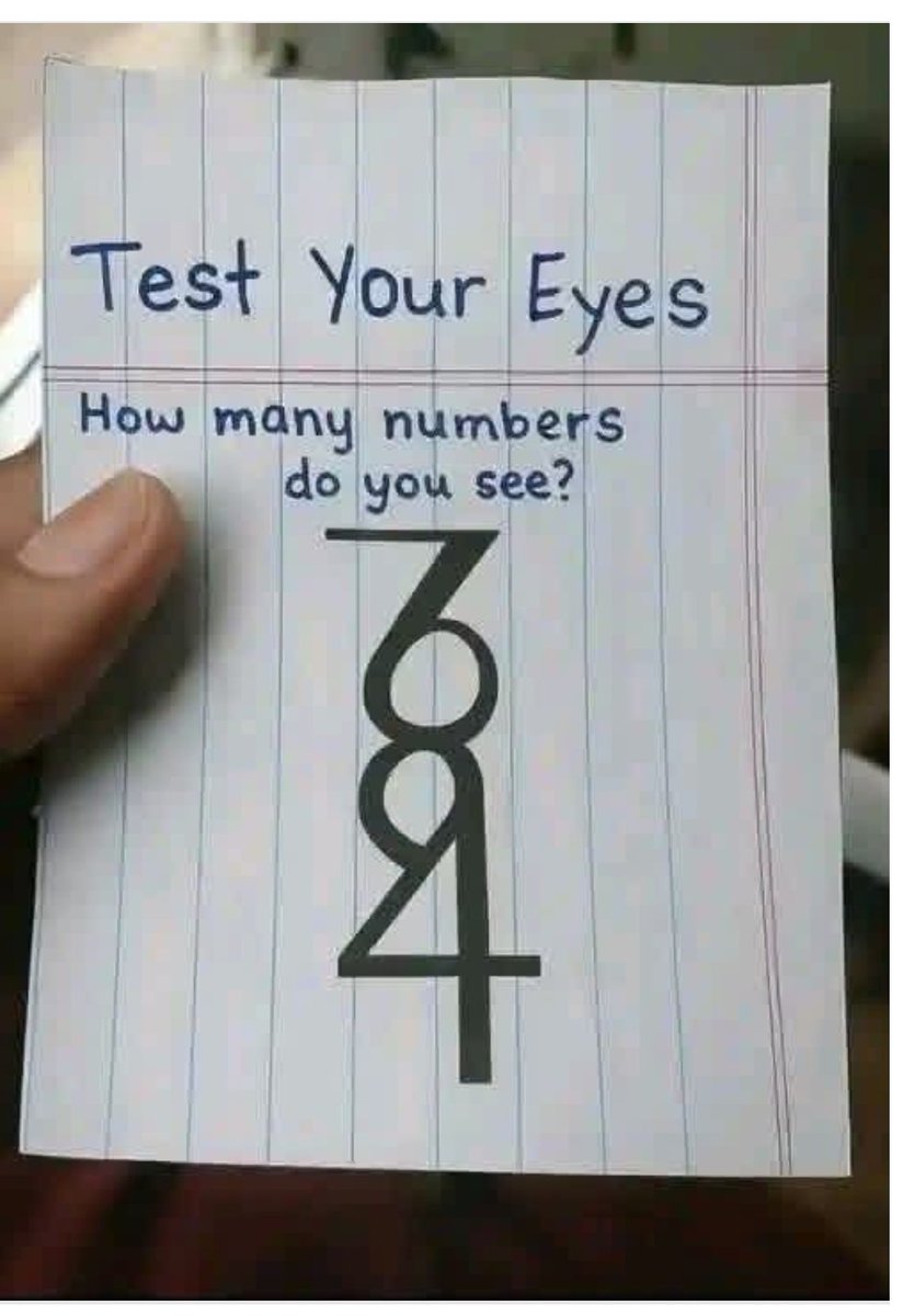 Test your Eyes:

How many numbers do you see?