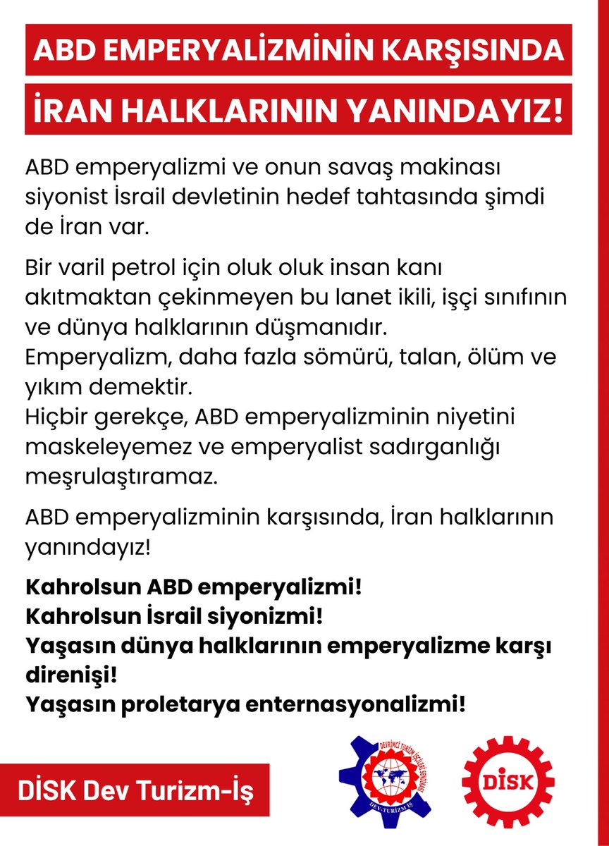 DİSK Dev. Turizm-İş tweet media