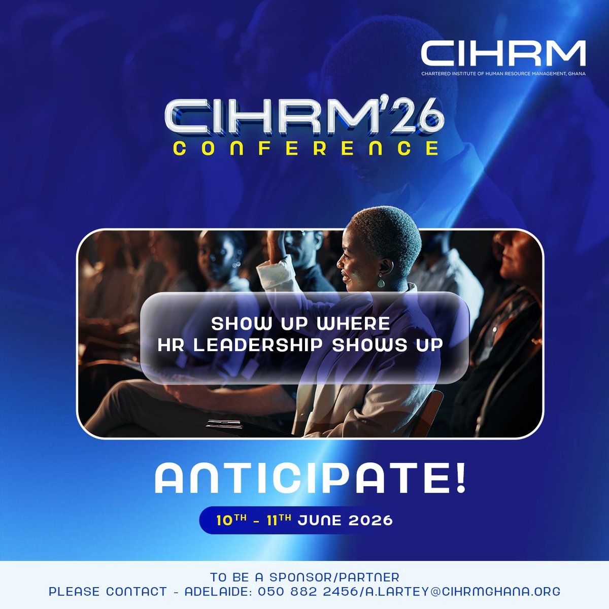 It’s March.

Month 3 of 2026… and 3 months to HR’s biggest gathering in Ghana.

Let’s march forward and show up where HR leadership shows up.

CIHRM’26.

Save the date.