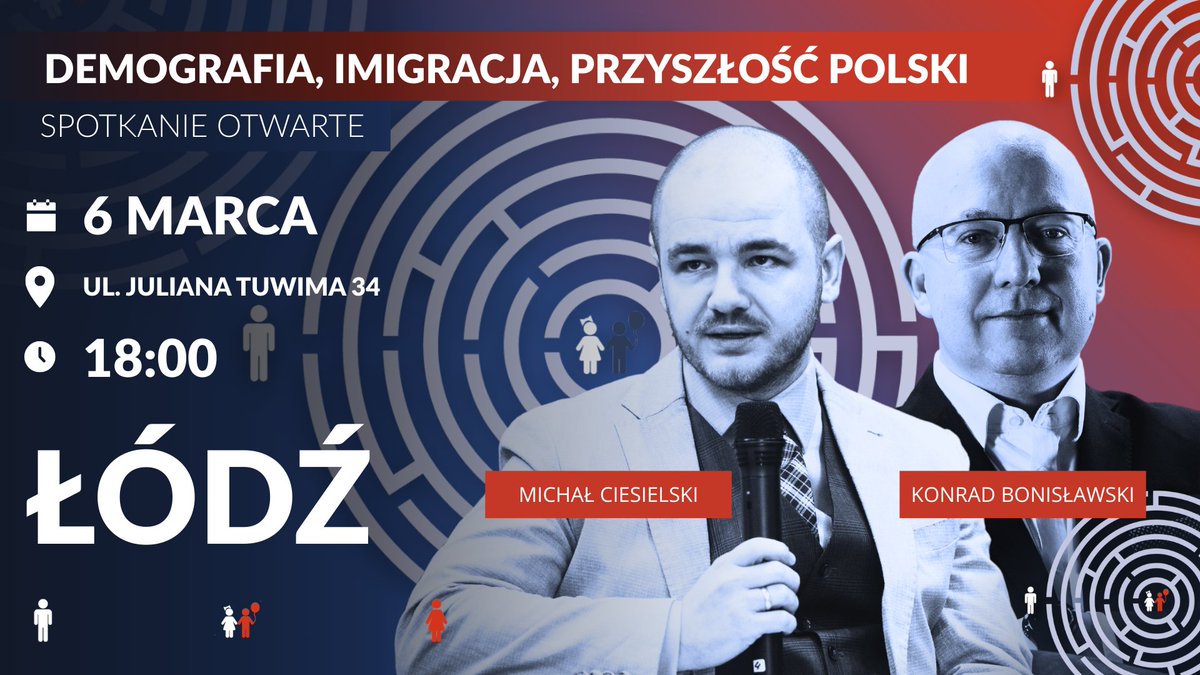 DEMOGRAFIA, IMIGRACJA, PRZYSZŁOŚĆ POLSKI

Zapraszamy na następne spotkanie łódzkiego Klubu Nowego Ładu! Tym razem pochylimy się nad jednym z najważniejszych wyzwań stojących przed Polską — kryzysem demograficznym i masową imigracją. Punktem wyjścia do dyskusji będzie raport „Jak
