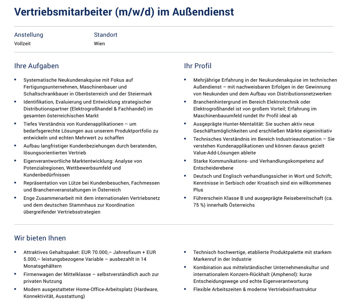 LÜTZE Wien sucht

Vertriebsmitarbeiter (m/w/d) im Außendienst

jetzt bewerben:
luetze.com/de-at/unterneh…