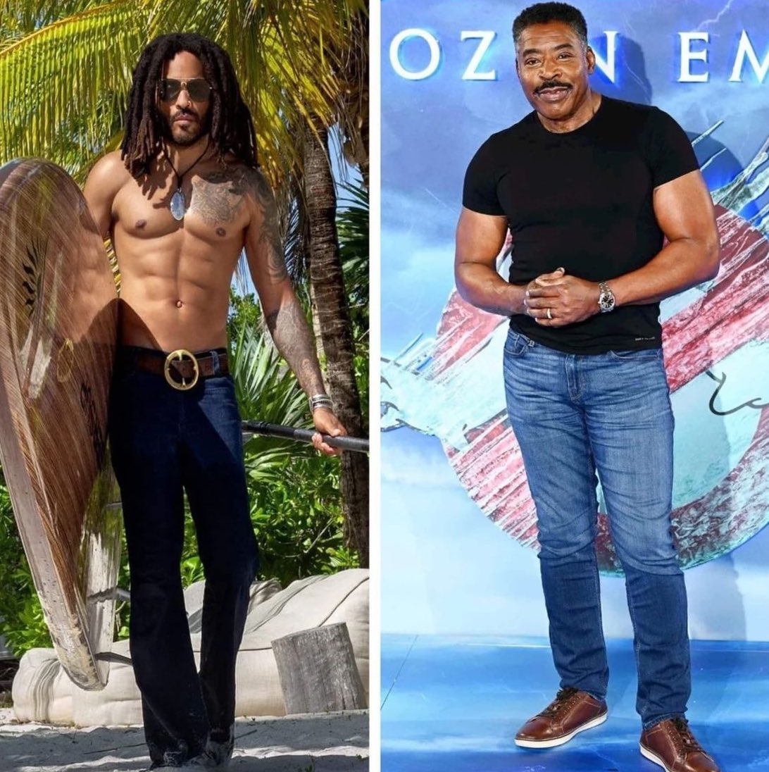 Lenny kravitz is 61 and Ernie Hudson is 80