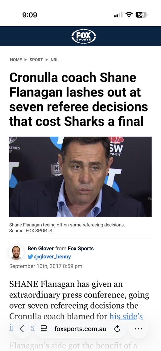 andrewh223's tweet photo. @MCarayannis @dailytelegraph Flanno has form Mick. They copped a tough call but watching Cook and Gutho bitch and moan over EVERY call is painful. If I was a ref copping it from those 2 I would lean against them as well. Compare that to how Critta speaks to the ref.
You get what you deserve https://t.co/aiR6q0dkXT