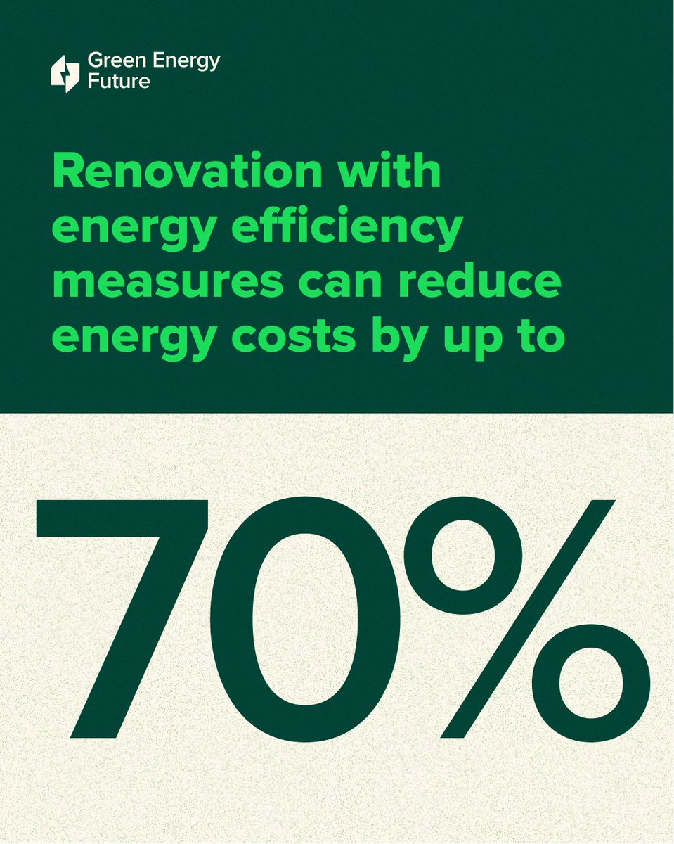 UNDP_Kosovo's tweet image. Did you know #energyefficient 🏠 renovations can cut energy use by up to 70%? ⚡️

Families report using just 1/3 of their previous energy &amp;amp; saving over €400 each winter ❄️ Even one EE measure can make a difference.

#GreenEnergyFuture | @DanishMFA | #Just energy #transition 🌱