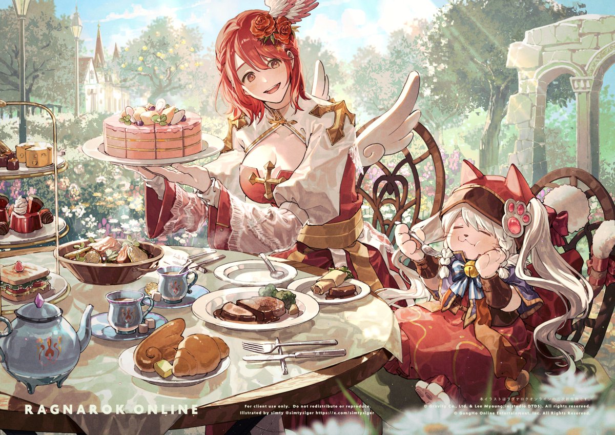 Skeb納品しました！お料理好きなABさんと一緒に食べる相方ドラムちゃん！ リクエストありがとうございました🍰