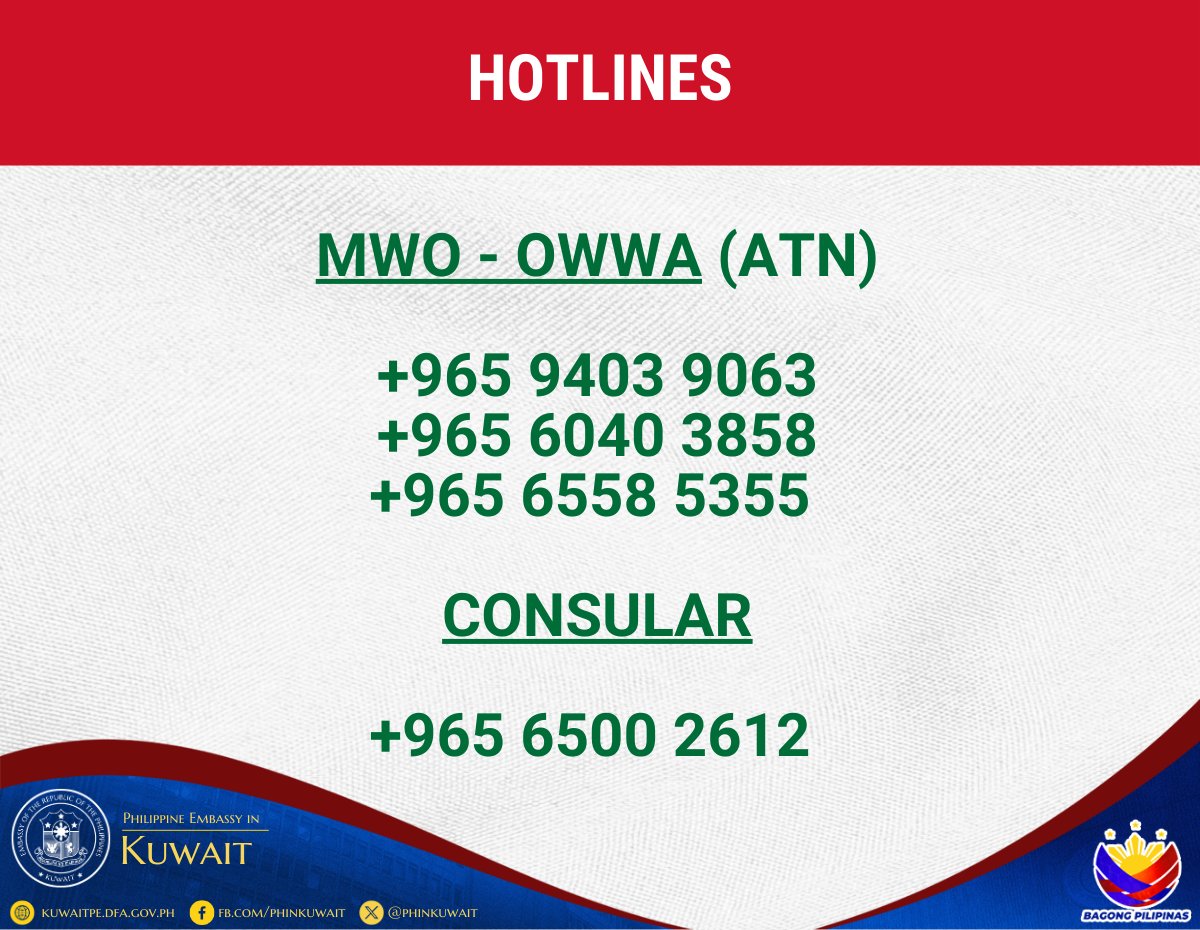 Philippine Embassy in Kuwait tweet media