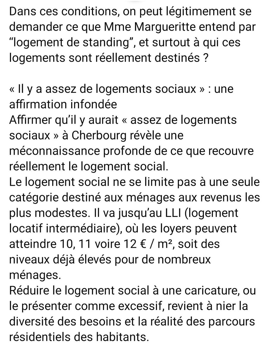 LocatairesPih's tweet photo. Logement à @VilleCherbourg , les propositions de la candidate @MargueritteCam3 ne feront qu'accentuer les problèmes de logement ! @La_CNL de la Manche dénonce une vision passéiste de ces problématiques. 1/2 https://t.co/w6mu3UAHm4