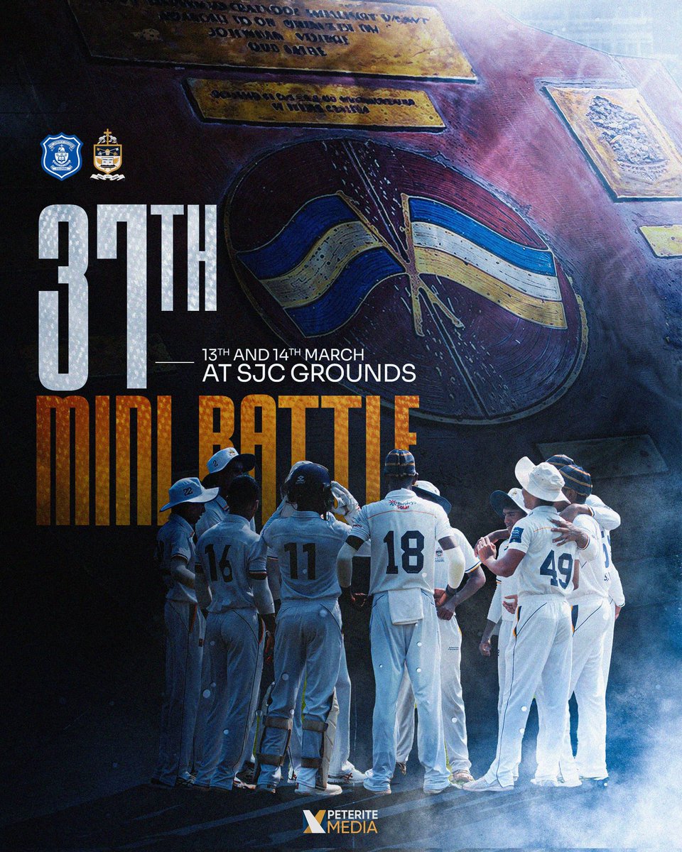 peteritemedia's tweet photo. Two days. One ground. The rivalry returns.

The 2nd XI squads of St. Joseph’s College and St. Peter’s College lock horns once more at the 37th Mini Battle on the 13th and 14th of March at the SJC Grounds.

#peteritemedia https://t.co/F6RpK8qo51
