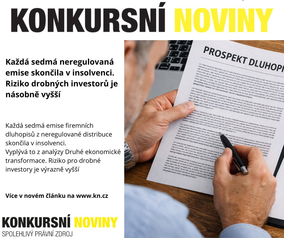 Každá sedmá neregulovaná emise dluhopisů skončila v insolvenci.

14 z 23 mld. Kč insolvenčních emisí připadá na tento segment. 📉

Detailní analýza zde:
 kn.cz/kazda-sedma-ne…