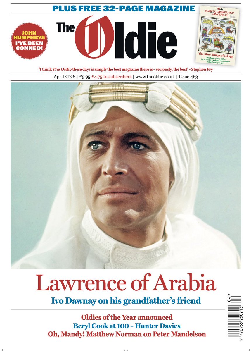 OldieMagazine's tweet image. Get your iconic April cover of The Oldie today — just £2.99!

Don’t miss this month’s brilliant issue. Click the link in our bio to grab your copy now.

#TheOldie #AprilIssue #OutNow #MagazineLife #BritishCulture #SubscribeNow