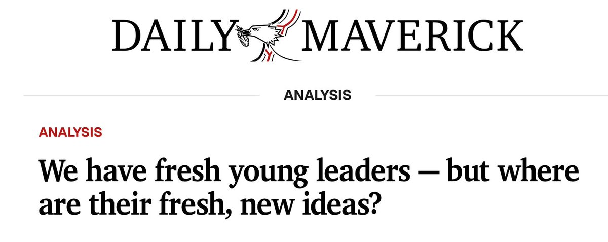 MiltonKamwendo's tweet image. Inspired and challenged by this question from the @dailymaverick: We have fresh young #leaders - but where are their fresh, new #ideas?