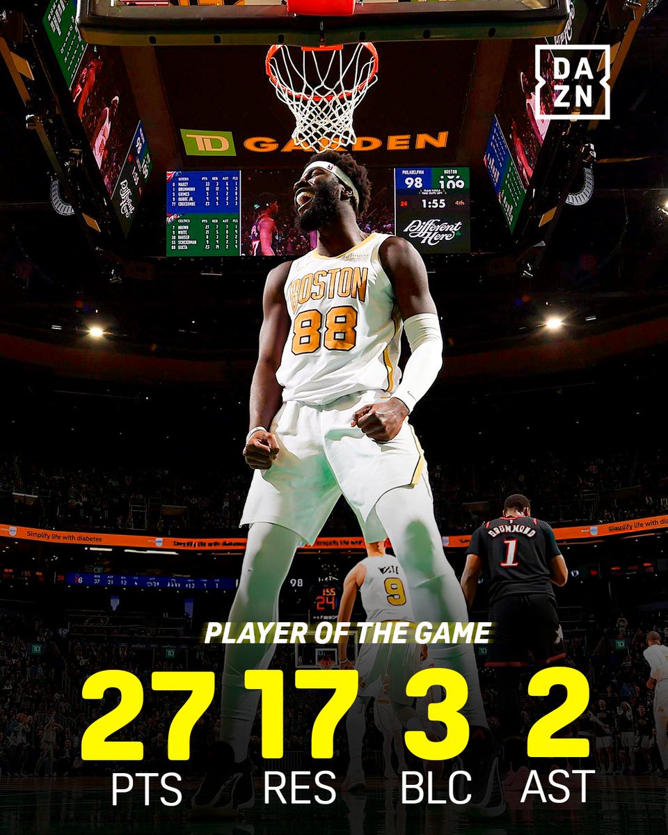 Neemias Queta foi eleito 𝙋𝙡𝙖𝙮𝙚𝙧 𝙤𝙛 𝙏𝙝𝙚 𝙂𝙖𝙢𝙚 diante dos 76ers, com um 𝐜𝐚𝐫𝐞𝐞𝐫-𝐡𝐢𝐠𝐡 𝐝𝐞 𝟐𝟕 𝐩𝐨𝐧𝐭𝐨𝐬 🔥🇵🇹