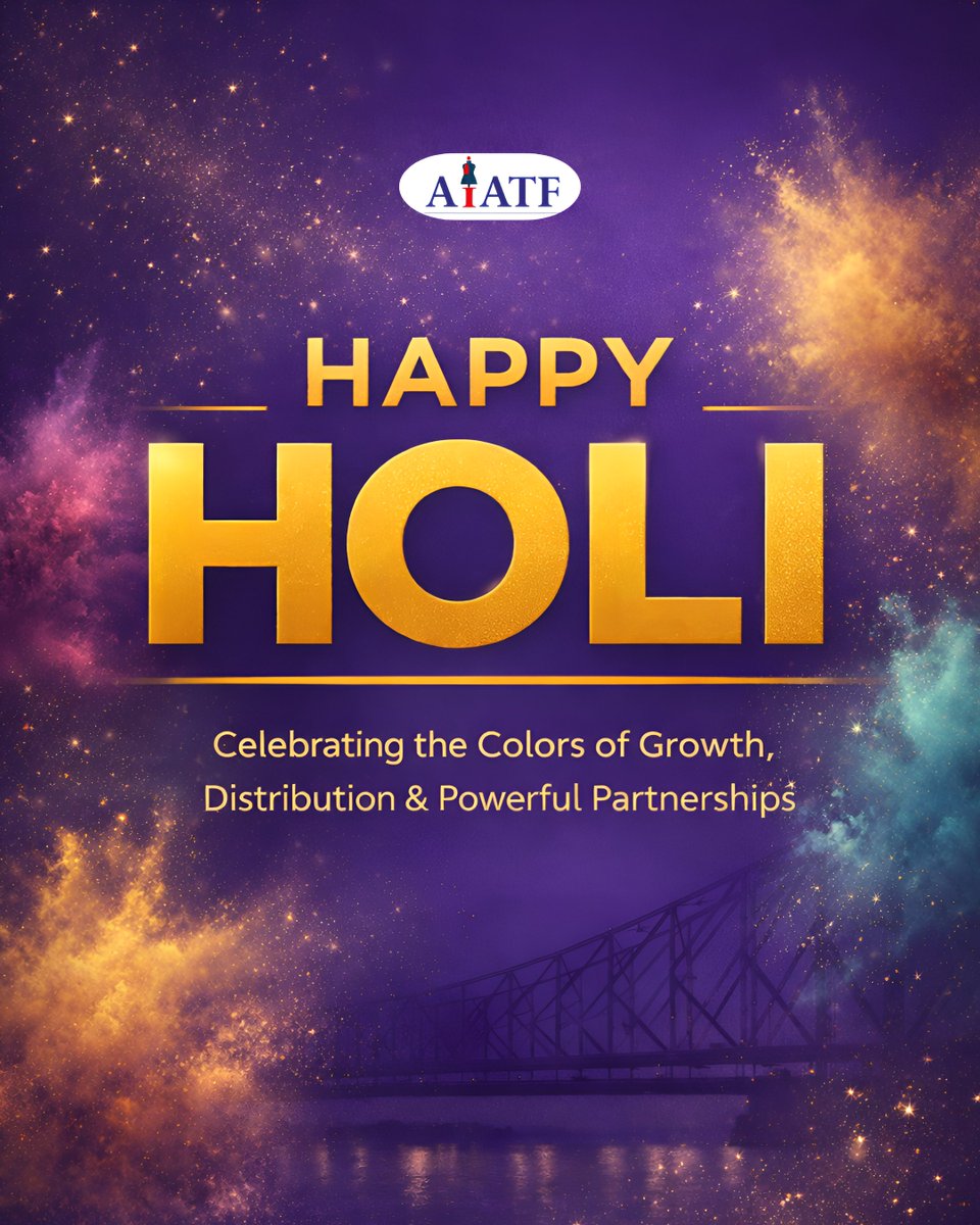 AIATF360243's tweet photo. Wishing you a vibrant and successful Holi 🌈

May this festival bring growth, stronger distribution networks, and powerful partnerships.

— Team AIATF

#HappyHoli #Holi2026 #AIATF #BusinessGrowth #B2B https://t.co/TKf0mnr9h0