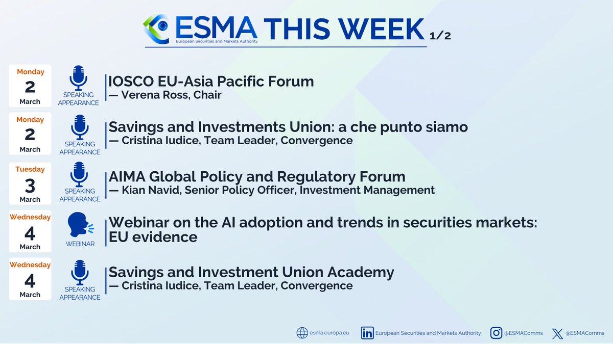 ESMA - EU Securities Markets Regulator 🇪🇺 tweet media
