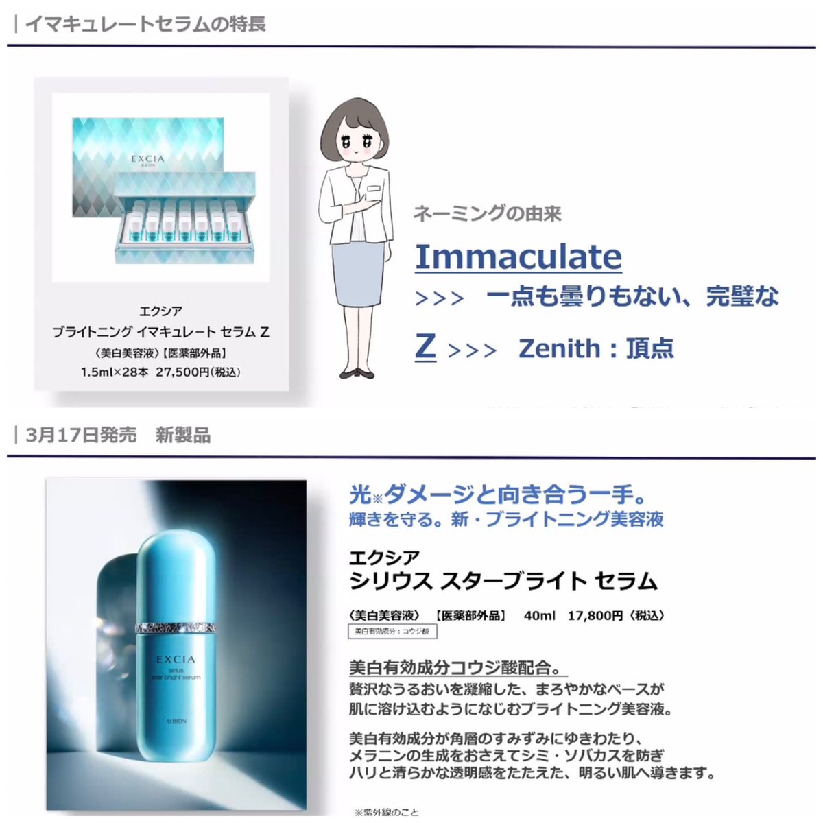 1回1本アンプルのような エクシア ブライトニング イマキュレート