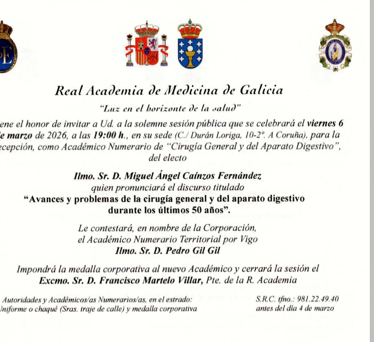 REAL ACADEMIA DE MEDICINA DE GALICIA tweet media