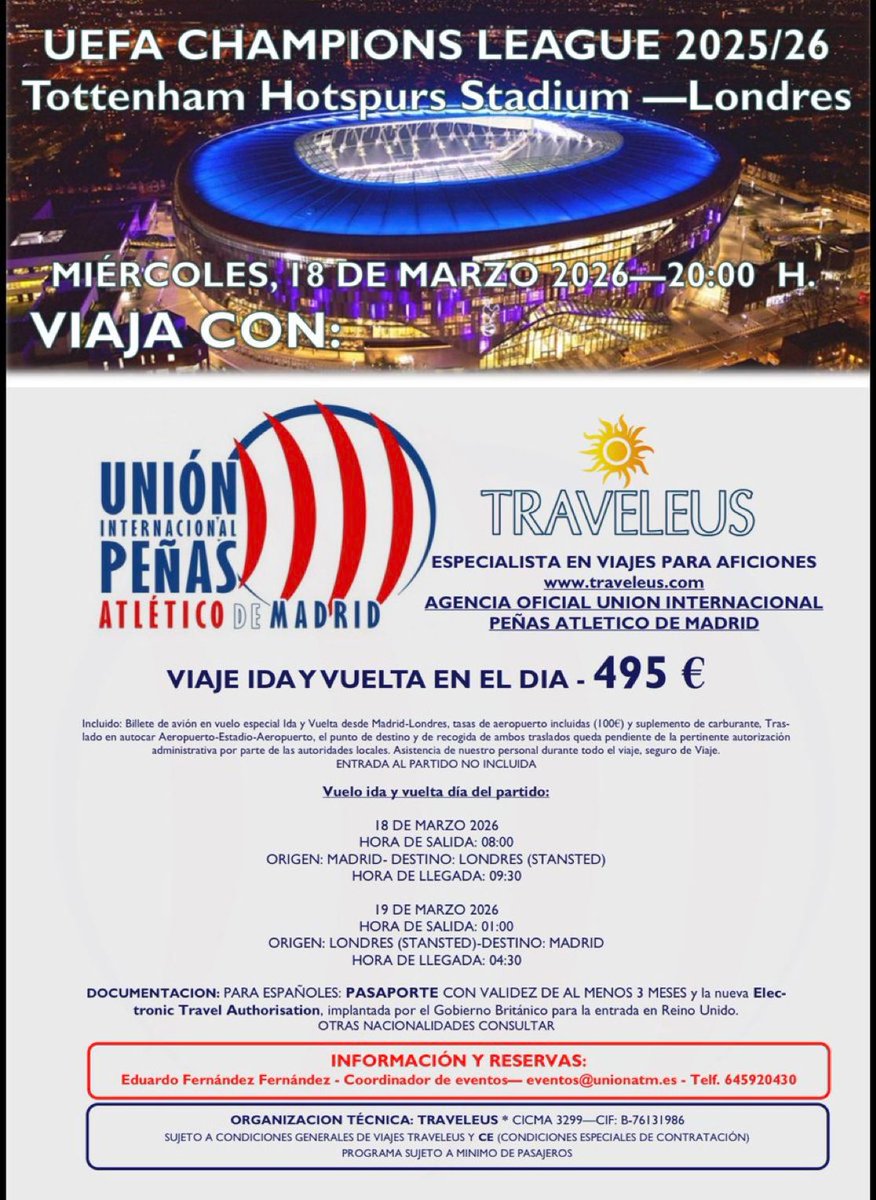Que sepais que la <a href="/unionatm/">Unión Internacional de Peñas Atlético de Madrid</a> os está robando 230 euros por cabeza aproximado...

De vergüenza y de Atléticos tienen muy poquito.