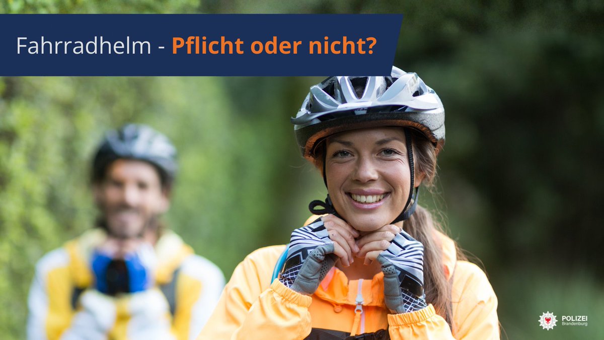 Ein Fahrradhelm ist keine Pflicht, kann aber bei einem Sturz oder Unfall schwere Kopfverletzungen verhindern.

✔️ Tragen Sie einen gut sitzenden, geprüften Helm
✔️ Er sollte nicht verrutschen &amp; richtig eingestellt sein
✔️ Besonders wichtig: bei Dunkelheit, Nässe, dichtem Verkehr