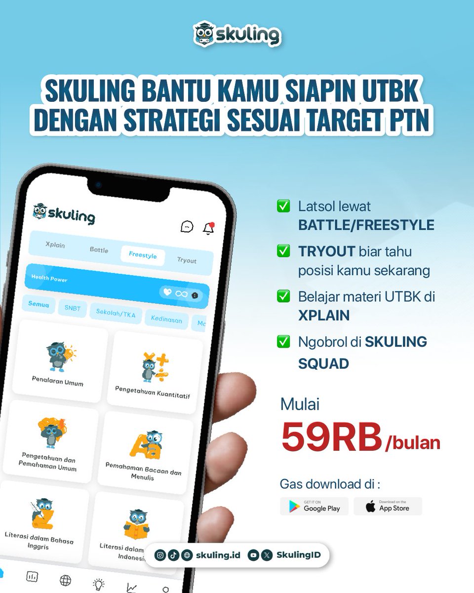 Skuling | Latsol & TO SNBT, TKA, Kedinasan tweet media