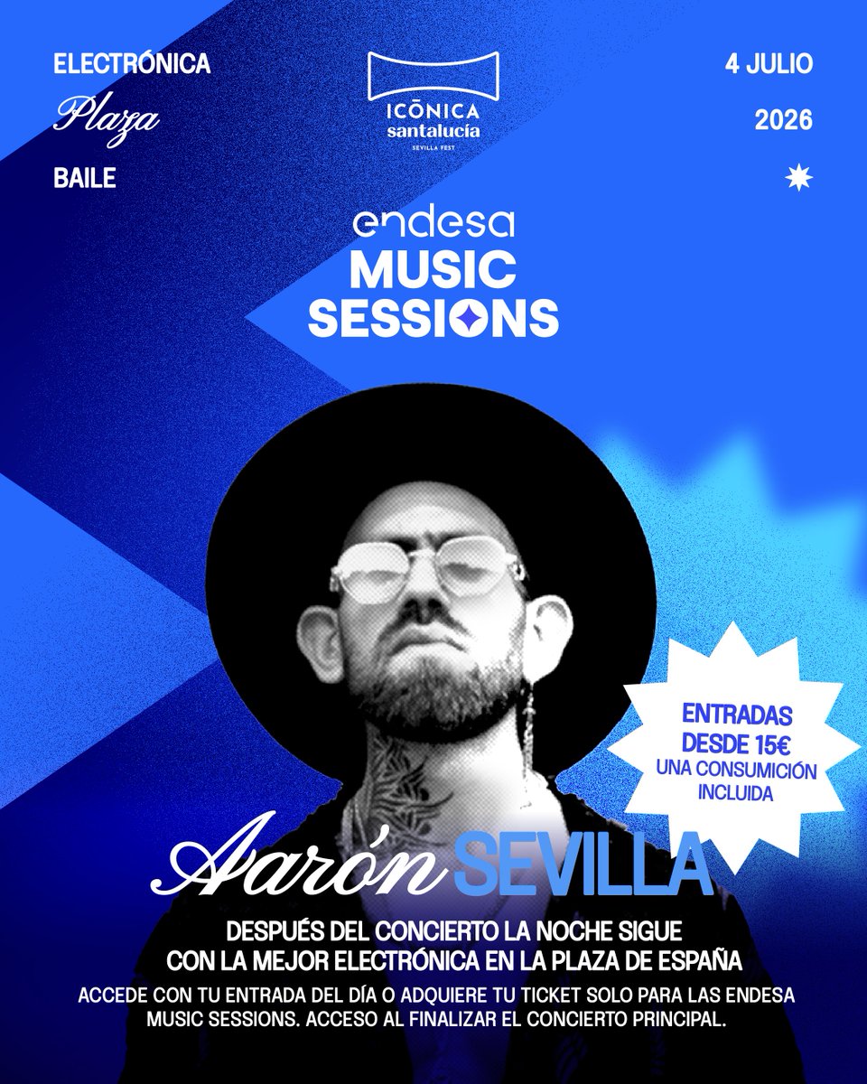 Ojito que esta sesión viene fina 👀
@aaronsevillamx - 4 de julio - ¡YA A LA VENTA!
La pista te está esperando🕺

👉🏼Consigue tus entradas + una consumición 🎟️ en iconicafest.com
💙 @endesamusiclover x @iconicasantaluciafest 💙

OJO: tu entrada del concierto ya te da acceso