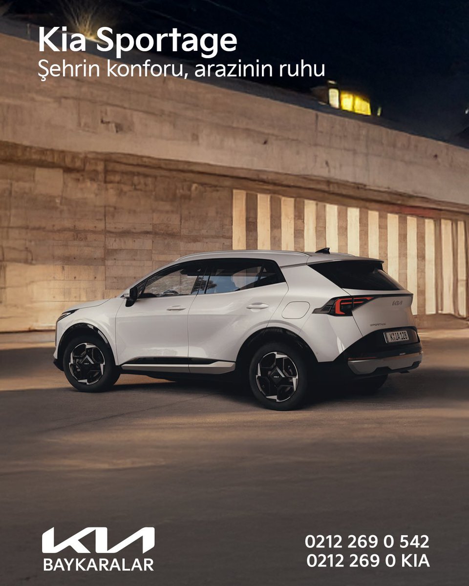 kiabaykaralar's tweet photo. Gece şehirde başlar, macera yolda devam eder.

Kia Sportage; güçlü tasarımı, yüksek sürüş pozisyonu ve ileri teknolojileriyle hem şehir içi konforu hem de özgürlük hissini bir arada sunar.

📍 İstanbul/Levent
📞 (0212) 269 0 542

#KiaSportage #MovementThatInspires #KiaBaykaralar https://t.co/T7jxfUJkkU