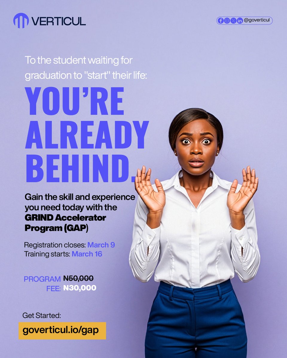 goverticul's tweet photo. If you're waiting for your degree to land your first role, the market has already moved on. Companies aren't looking for paper certificates; they are hunting for people who can walk in and deliver results from Day 1.

Bridge the gap to your career here: https://t.co/wTtbTxJ1sE https://t.co/FCN5TwAAIF