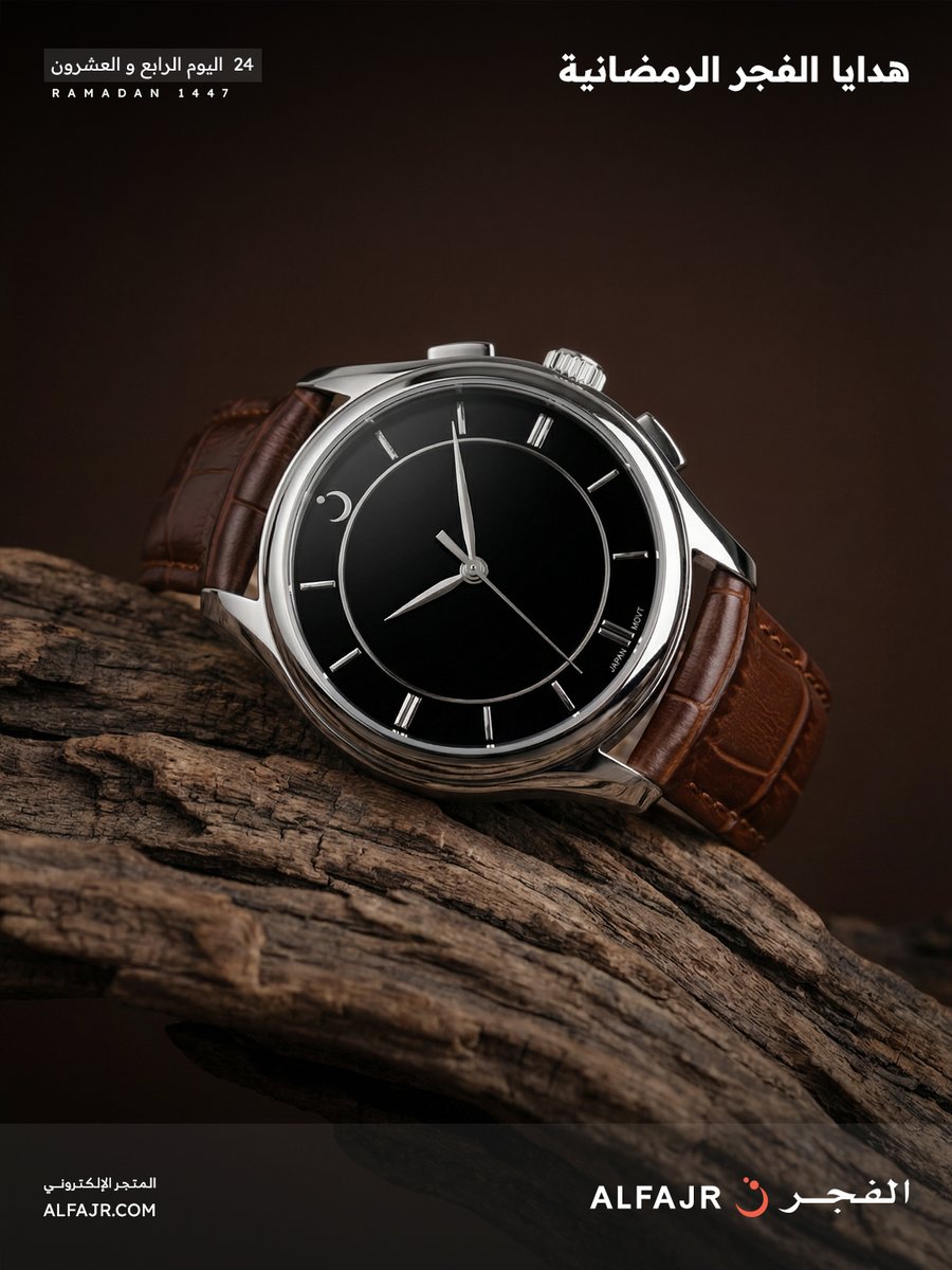 أهلًا بشهر الخير والإحسان 🌙
وفي اليوم الرابع و العشرون مع #هدايا_الفجر_الرمضانية🌙

📌 للدخول في السحب:
1- متابعة حسابنا على منصة X
2- ريتويت للتغريدة
3- عمل لايك للتغريدة

اخر وقت للمشاركة الساعة 2 ليلا ..

وسيتم اعلان الأسماء في اليوم التالي ..

الهدية : ساعة بنفس الموديل في