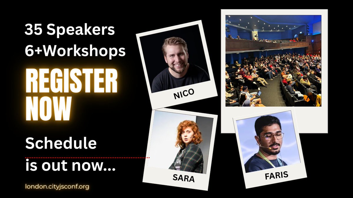 cityjsconf's tweet image. Next month we got our #CityJSLondon with 35+ exceptional speakers such as  @farisaziz12
 @Nikkitaftw and  @nic_o_martin  - lots to learn from our speakers #workshops and #talks, find all the latest trends and get ready for the new AI Age!

Register now
london.cityjsconf.org