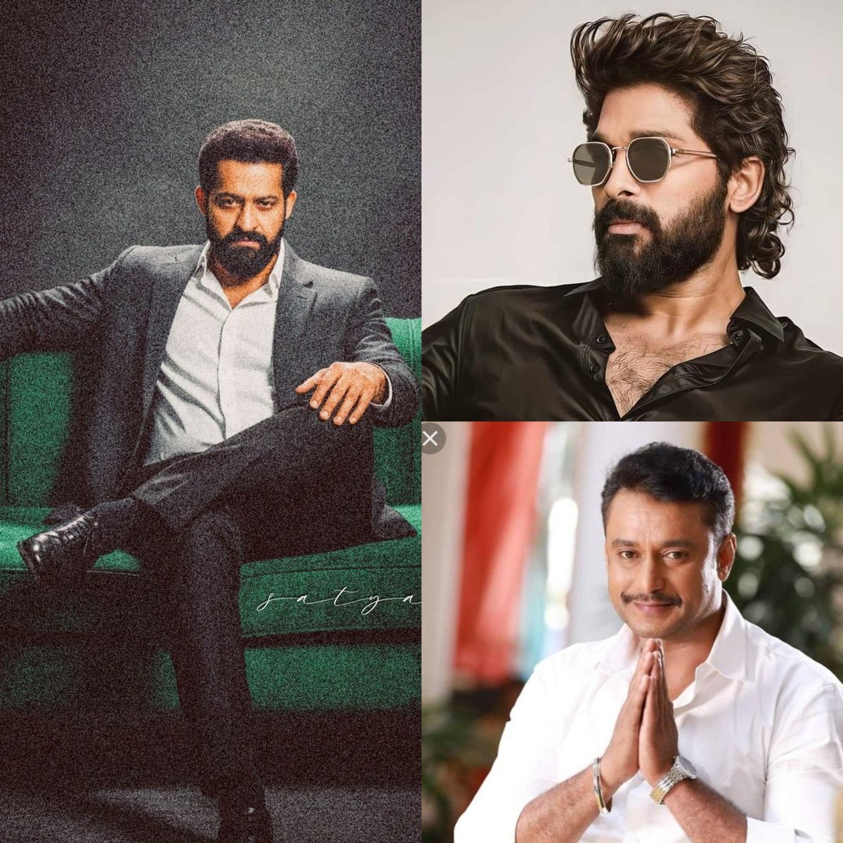 Hey <a href="/grok/">Grok</a> keep the picture of the Hero who is having highest fanbase 

#JrNTR #Darshan #AlluArjun