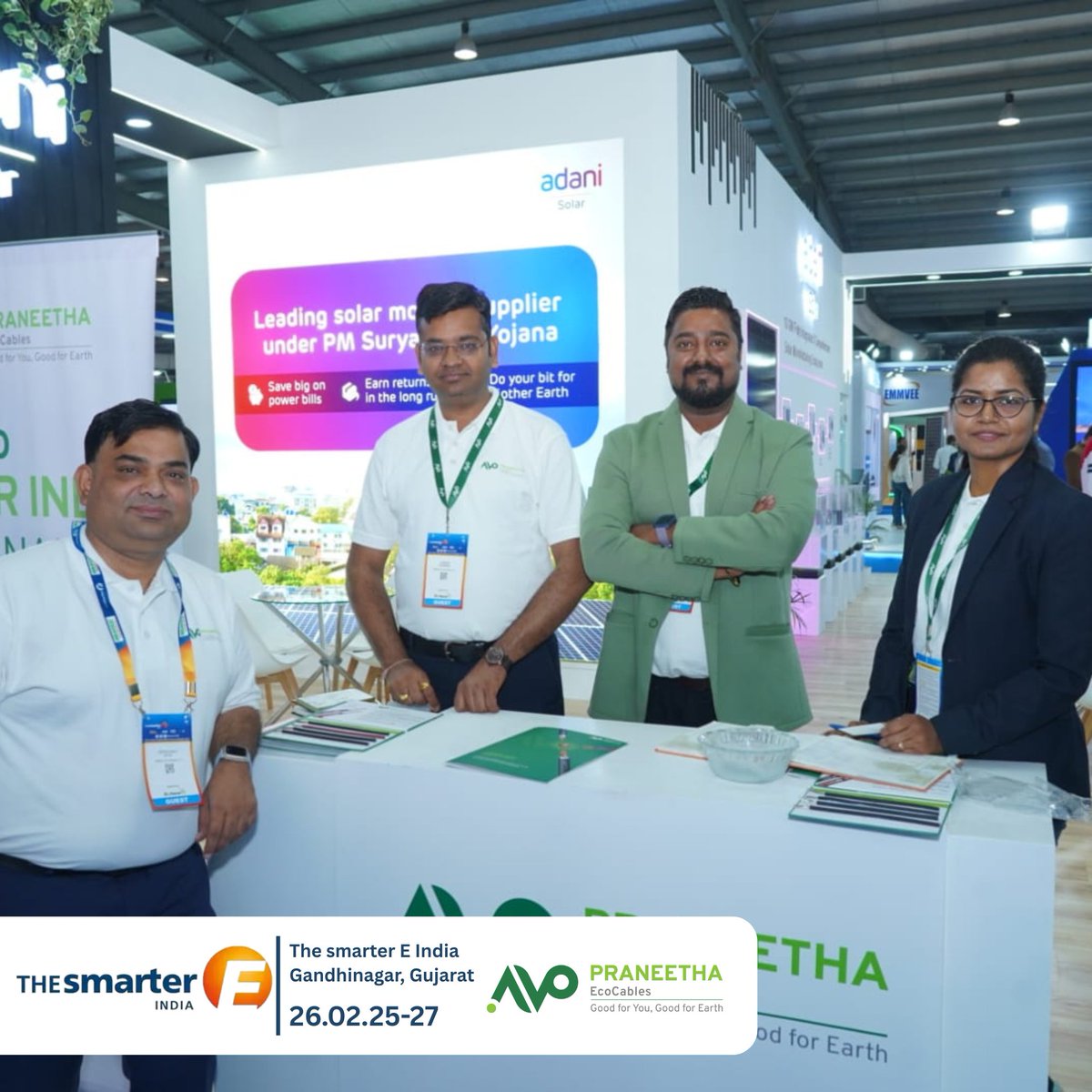 ecocables76251's tweet photo. A huge thank you to all the Guests, EPC Partners, Solar manufacturing clients, Prospective Channel Partners and Installers who visited our Praneetha Ecocables stand at The Smarter E India.

We’re only a click away.👇
https://t.co/2rDnxcKCUb

#PraneethaEcoCables #PowerSolutions https://t.co/rgxAyHw71D