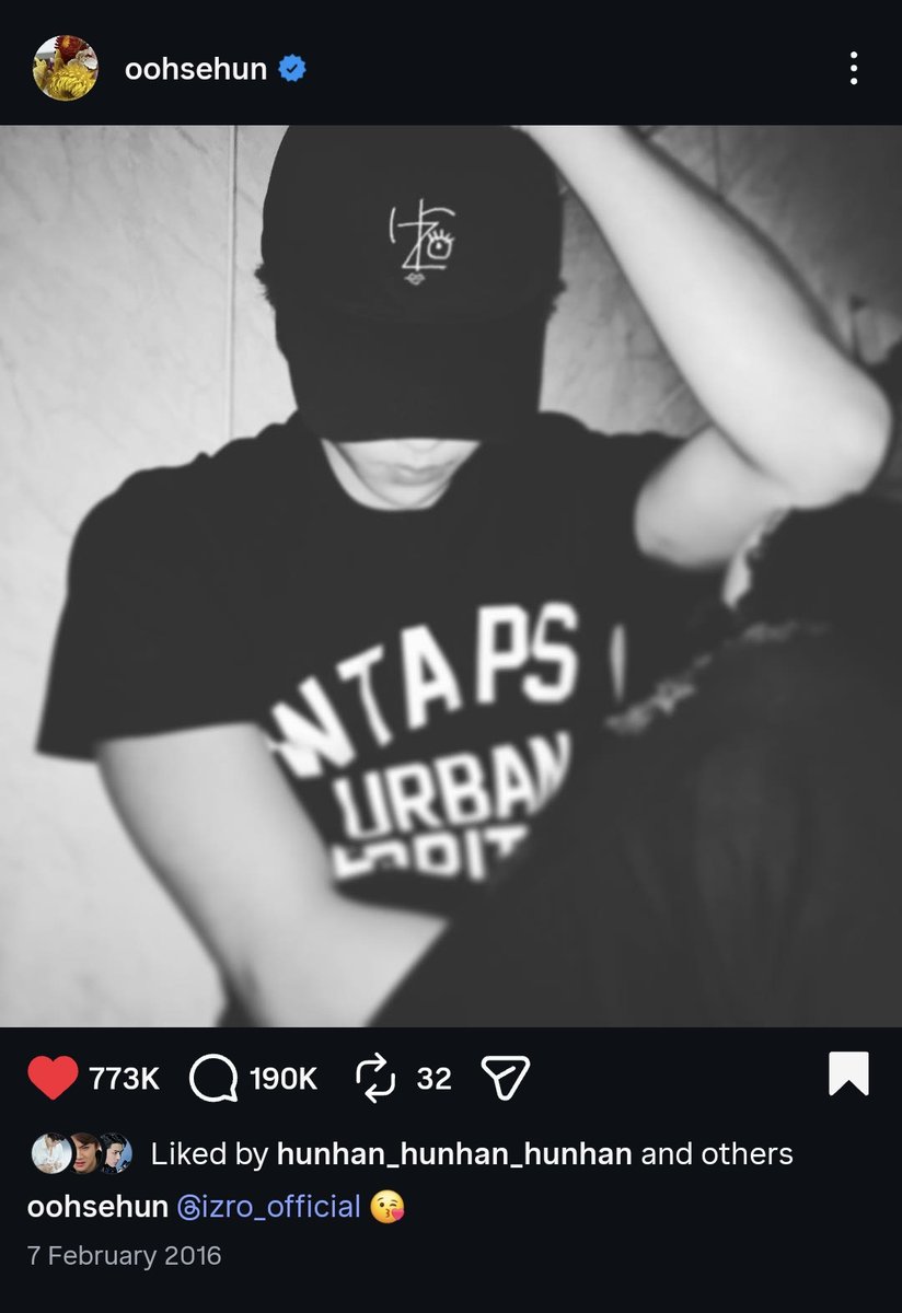 969901z's tweet photo. #2016Challenge 

when Luhan went to Korea for vacation. and a week later, Sehun posted a faceless picture of a man wearing his IZRO cap, and somehow the scarred lips, slim upper body and arms, and fur jacket are almost the same as Luhan's???

yes, OSH posted LH on his ig! 😆🧡💛 https://t.co/TjOQKdAE6E