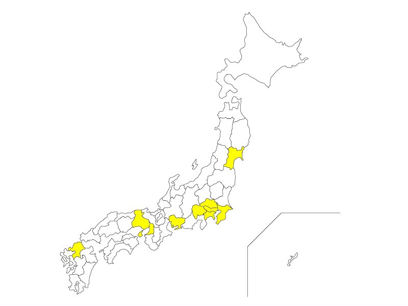 yuzuki_t7s's tweet photo. アイマスの各ブランド単独ライブが行われたまたは行われる予定の都道府県
(ハッチポッチはASとミリオンにカウント、M10thはプロミもカウント) https://t.co/Ewr3rlBExw