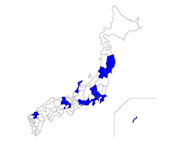 yuzuki_t7s's tweet photo. アイマスの各ブランド単独ライブが行われたまたは行われる予定の都道府県
(ハッチポッチはASとミリオンにカウント、M10thはプロミもカウント) https://t.co/Ewr3rlBExw