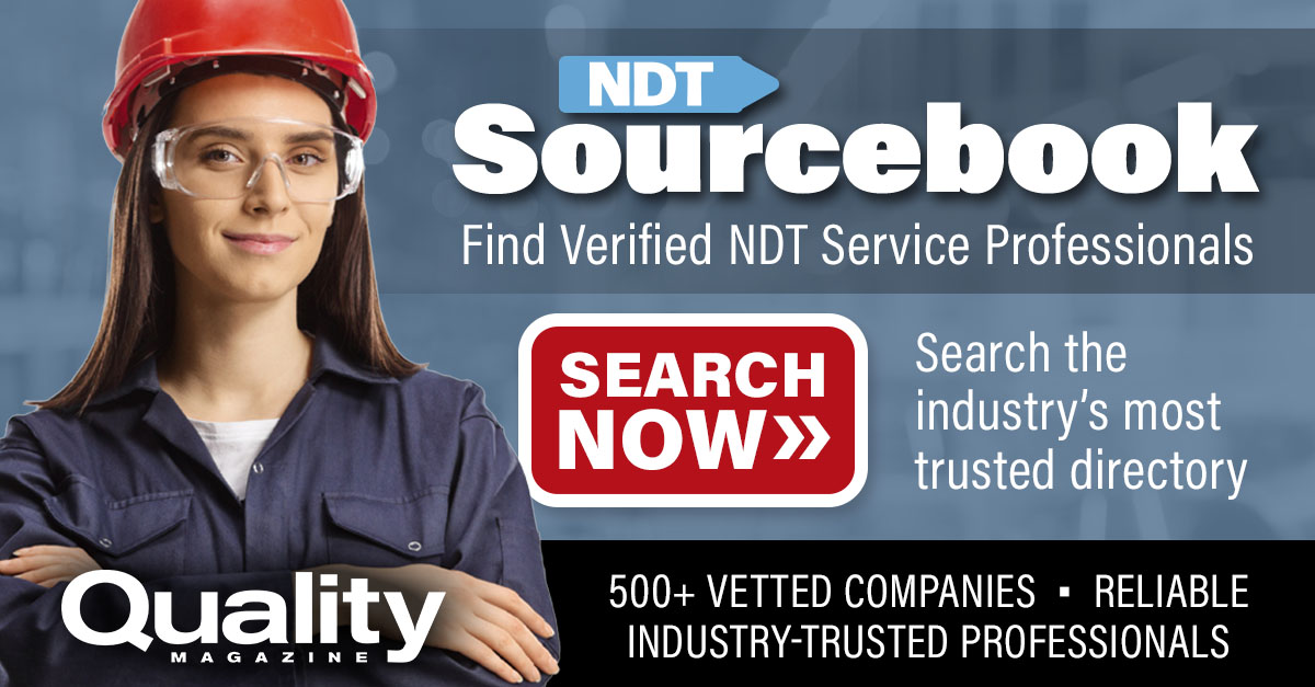 QualityMagazine's tweet image. Looking for a qualified NDT service provider?

The NDT Sourcebook from Quality Magazine features 500+ vetted companies in a trusted, searchable directory.

Start your search:
brnw.ch/21x0nmJ
#NDT #QualityAssurance #Manufacturing #Inspection