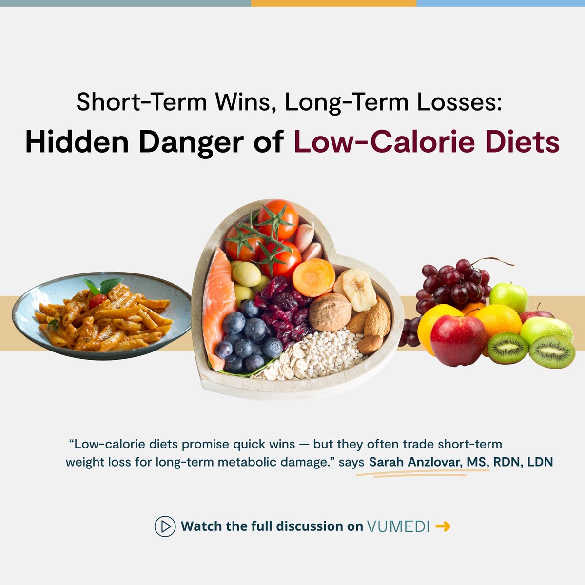 🍏 The scale drops. Then it stalls. Then it climbs. Sound familiar?

In her latest Vumedi talk, Sarah Anzlovar, RDN,  (<a href="/sarahgoldrd/">Sarah Gold Anzlovar, MS RD</a>) explains what’s happening beneath the surface during low-calorie dieting. From metabolic adaptation and rising hunger signals to muscle loss and