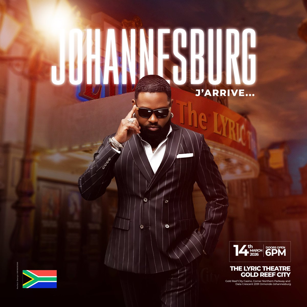 Ce 14 mars 2026 à partir de 19h, au Gold Reef  City, Lyric Theatre, Ferré Gola enflammera Johannesburg pour un concert exceptionnel.  

La billetterie reste ouverte au :
webtickets.co.za ou chez Pick n Pay et Boxer.