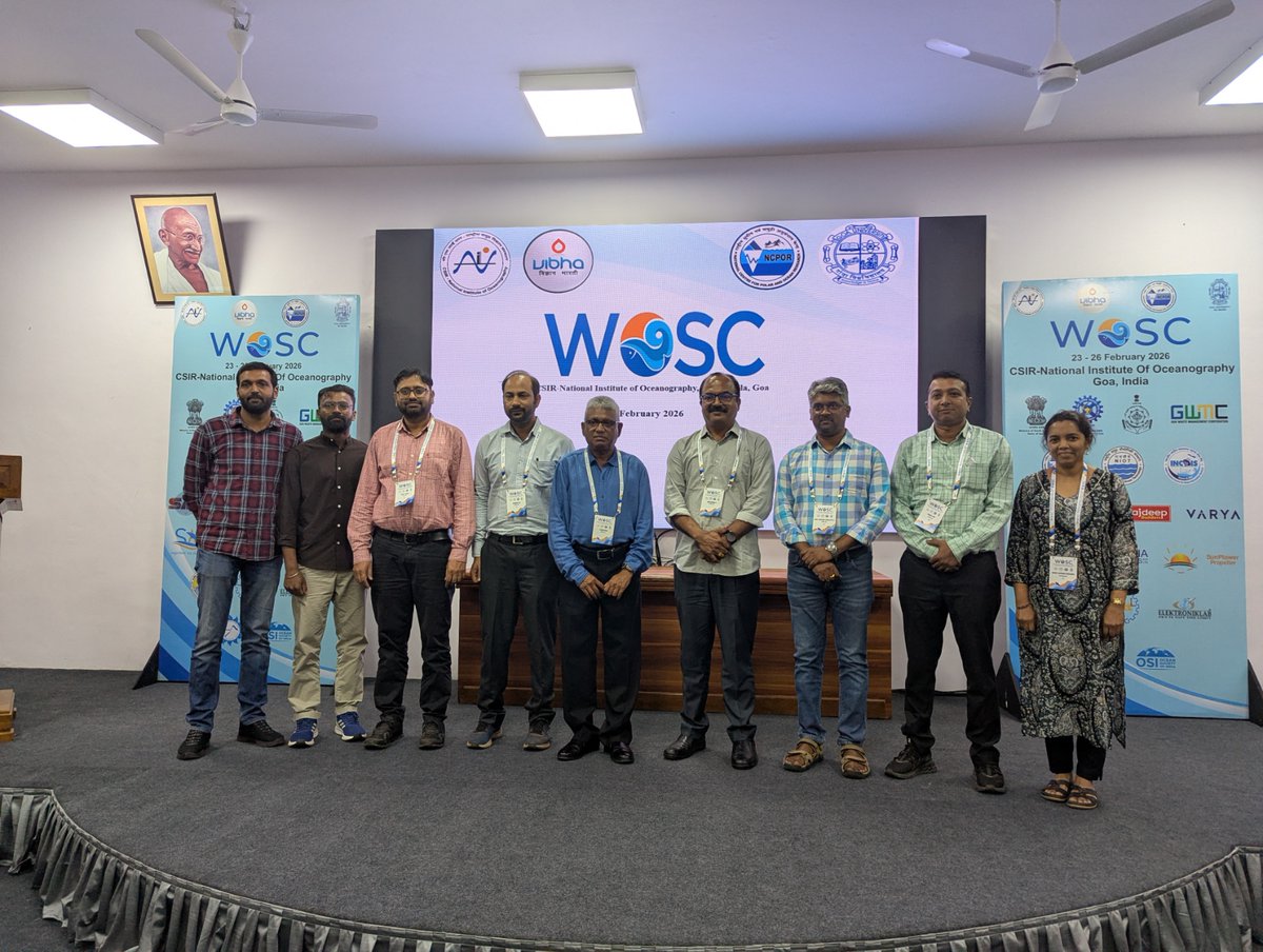 ncaor_goa's tweet image. Charting Responsible Pathways for Deep-Sea Resources
A thematic session on ‘Exploration and Environmental Studies of Deep-Sea Minerals’ was organised by NCPOR’s Marine Geosciences &amp;amp; Exploration Group at the World Ocean Science Congress 2026 (#WOSC), hosted by CSIR-National