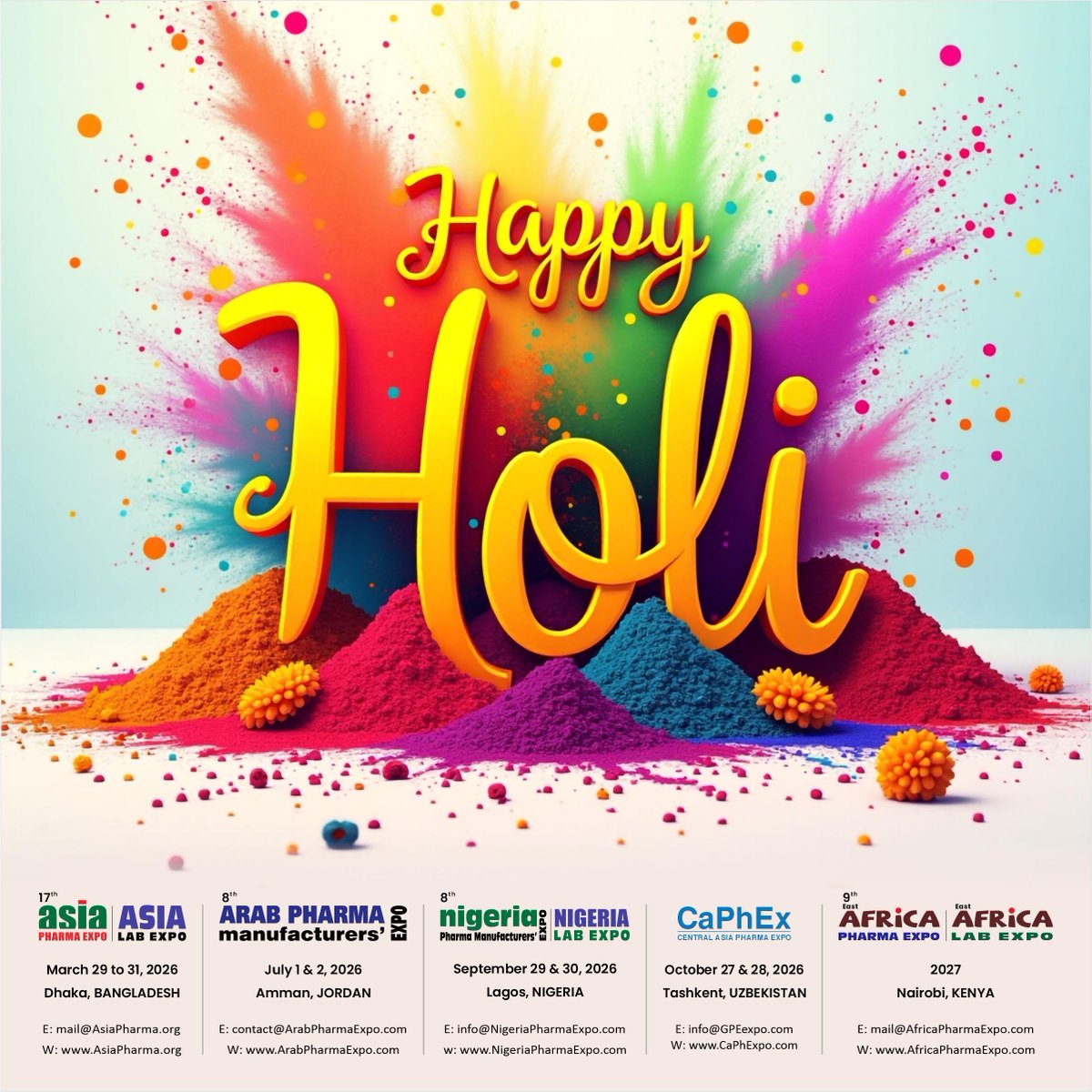 Happy Holi 2026! 🌈 #FestivalOfColors

#HappyHoli #Holi2026 #PharmaExhibition #Exhibition2026