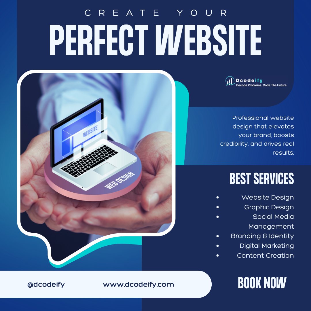 Dcodeify's tweet photo. At @Dcodeify , we create websites that don’t just look good — they work.

🚀 Designs that build instant trust
🎯 Layouts built for conversion
📈 SEO-ready foundations
💼 Branding that positions you as an authority
Your competitors are upgrading.
Are you?
#websitedevelopment https://t.co/737SQdrPBo