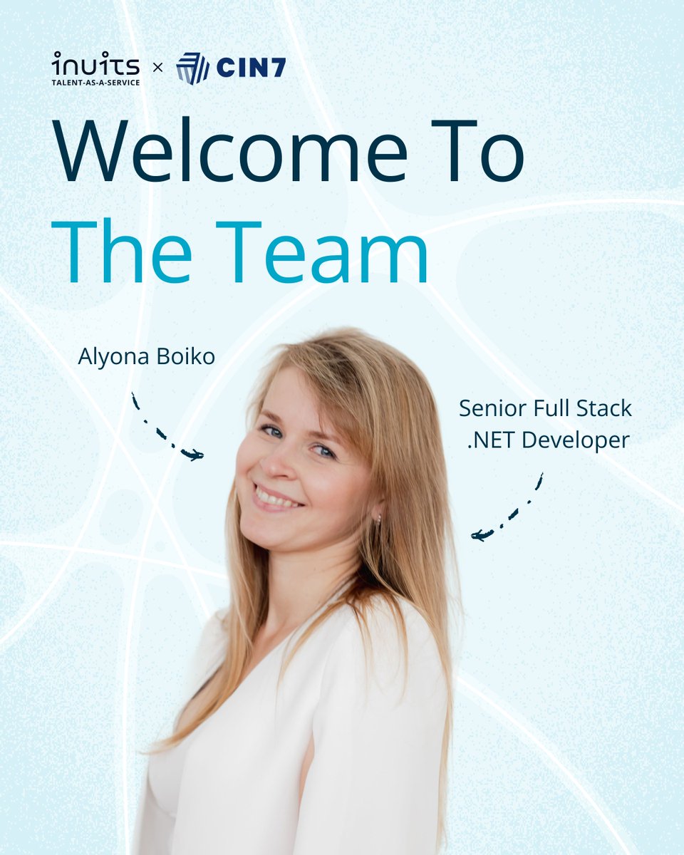 inuits_it's tweet photo. Meet Alyona Boiko, who just joined our @Cin7online  squad as Senior Full-Stack .NET Developer 🚀⚡️. 

#Cin7 #TalentAsAService #TechPartnership #NewHire https://t.co/LTiSuz2NQN