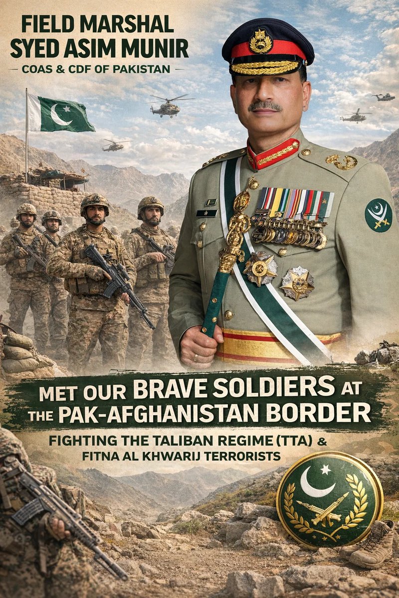Field Marshal Syed Asim Munir COAS &amp; CDF of Pakistan met some of the brave soldiers fighting the Taliban Regime (TTA) and Fitna al Khwarij terrorists along the Pak - Afghanistan border