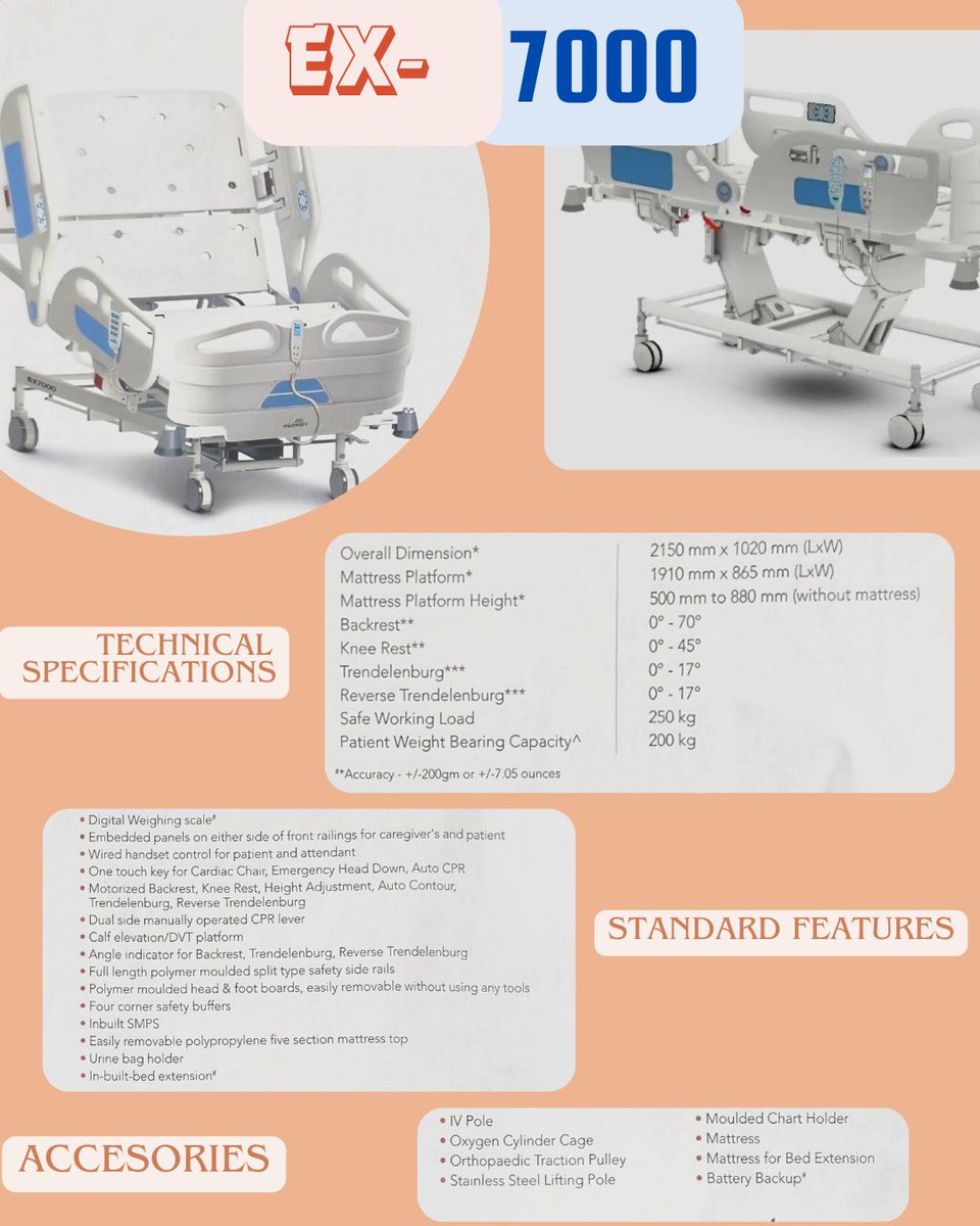 UpkarHealthcare's tweet image. EX-7000 by Midmark Janak: Advanced examination table with intuitive positioning, ergonomic design, and reliable performance. Quality clinical equipment for modern healthcare facilities.
#ExaminationTable #MedicalEquipment #UpkareHealthcare