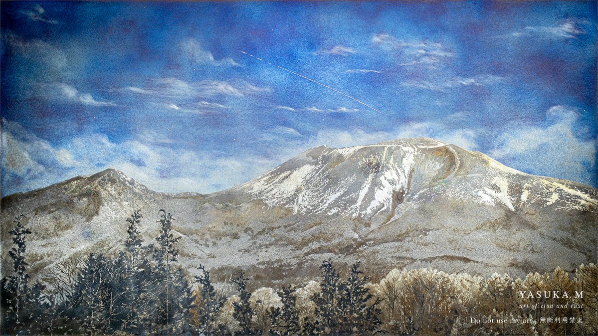 鉄板を酸化させて絵を描いています。着彩はしていません。 【貴方の