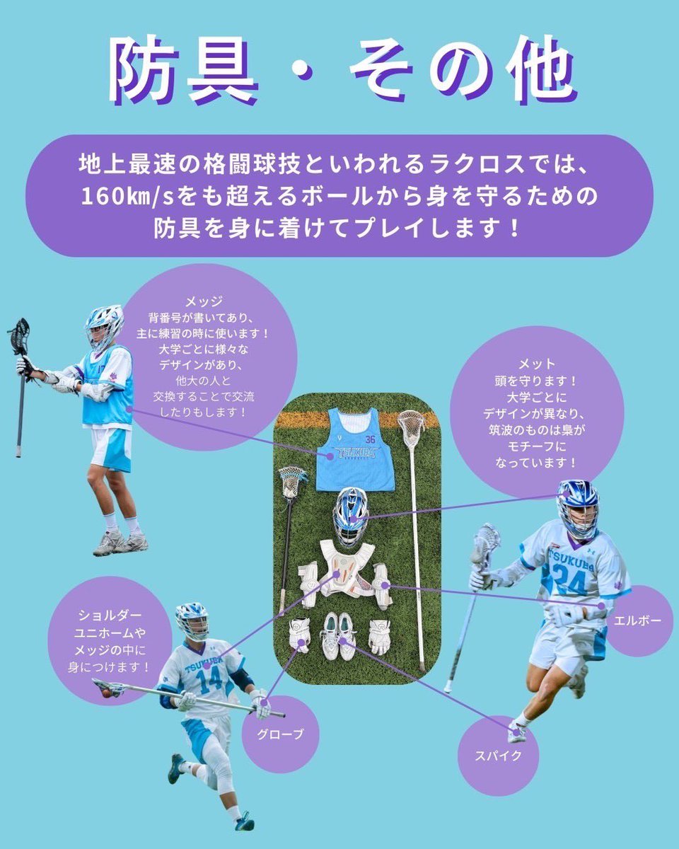 tsukubamenslax's tweet photo. #春から筑波 皆さんこんにちは！
筑波大学男子ラクロス部です！

【使用している道具】について紹介❗️
PL（プレイヤー）、TS（チームスタッフ）が普段から使っているものってどんなものがあるんだろう🤔
コレを見てラクロス部について知ろう🥍

ぜひご��下さい👀✨ https://t.co/CbRXD5IC47