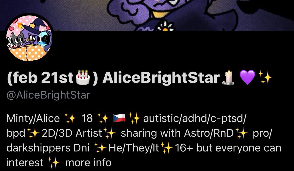 follow my new twt acc @AliceBrightStar🕯️💜 tweet media