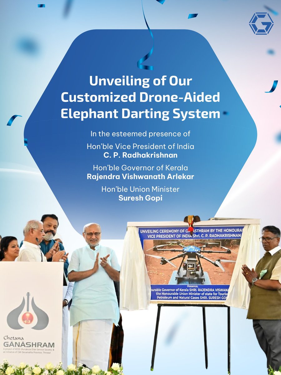 garuda_india's tweet image. A milestone in conservation.
A moment of national significance.

Garuda Aerospace unveils its Drone-Aided Elephant Darting System, where indigenous innovation protects wildlife with precision and responsibility.

Technology with purpose.
Innovation with impact.

#GarudaAerospace